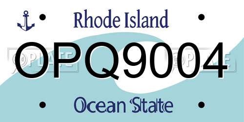 OPQ9004 Rhode Island License Plate