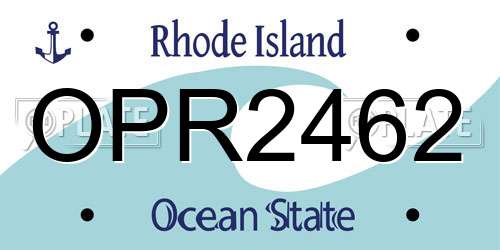 OPR2462 Rhode Island License Plate