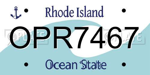 OPR7467 Rhode Island License Plate
