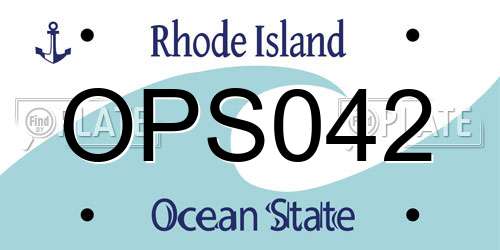 OPS042 Rhode Island License Plate