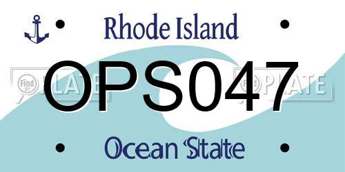OPS047 Rhode Island License Plate