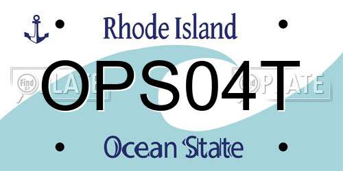 OPS04T Rhode Island License Plate