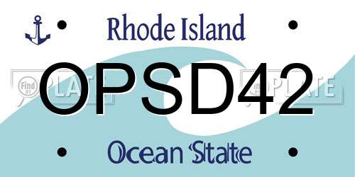 OPSD42 Rhode Island License Plate