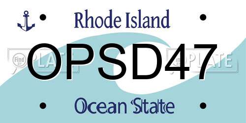 OPSD47 Rhode Island License Plate