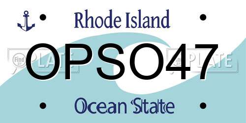 OPSO47 Rhode Island License Plate