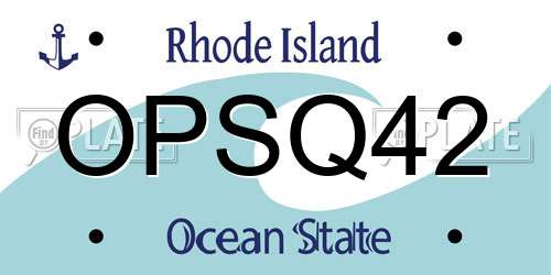 OPSQ42 Rhode Island License Plate
