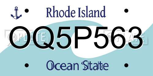 OQ5P563 Rhode Island License Plate
