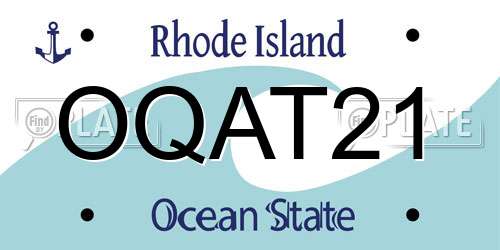 OQAT21 Rhode Island License Plate