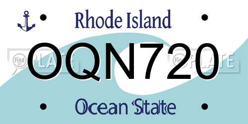OQN720 Rhode Island License Plate