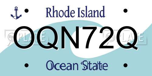 OQN72Q Rhode Island License Plate