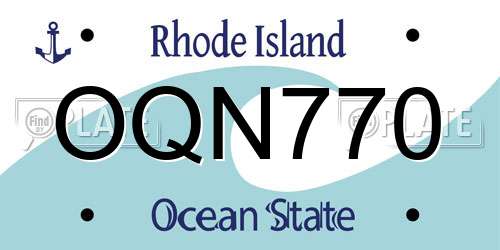 OQN770 Rhode Island License Plate