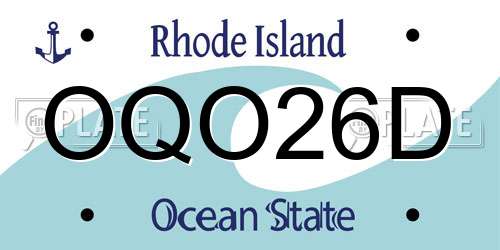 OQO26D Rhode Island License Plate
