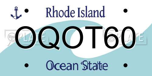OQOT60 Rhode Island License Plate