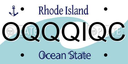 OQQQIQC Rhode Island License Plate