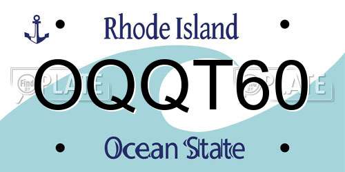 OQQT60 Rhode Island License Plate
