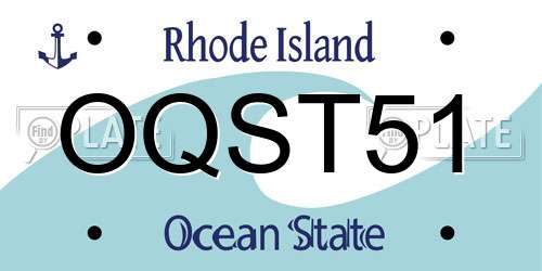OQST51 Rhode Island License Plate