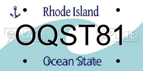 OQST81 Rhode Island License Plate