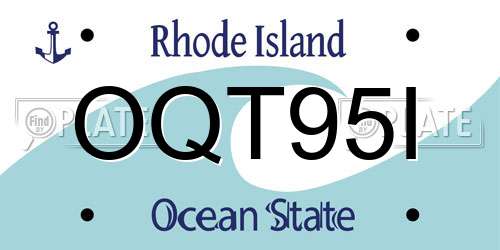OQT95I Rhode Island License Plate