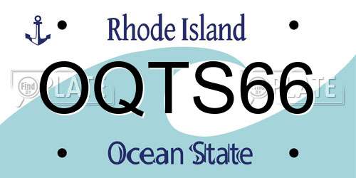 OQTS66 Rhode Island License Plate