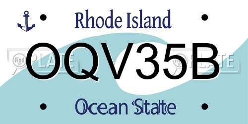 OQV35B Rhode Island License Plate