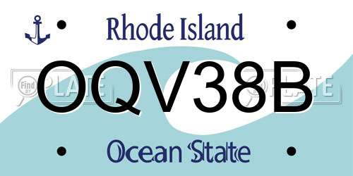 OQV38B Rhode Island License Plate