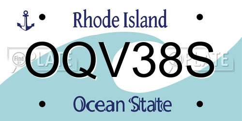 OQV38S Rhode Island License Plate