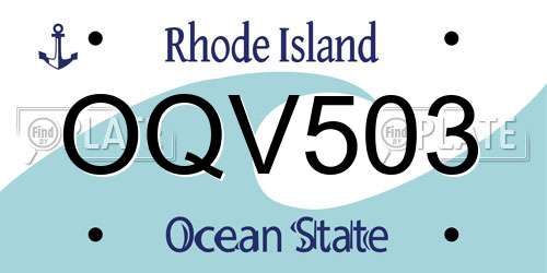 OQV503 Rhode Island License Plate