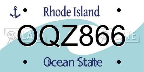 OQZ866 Rhode Island License Plate