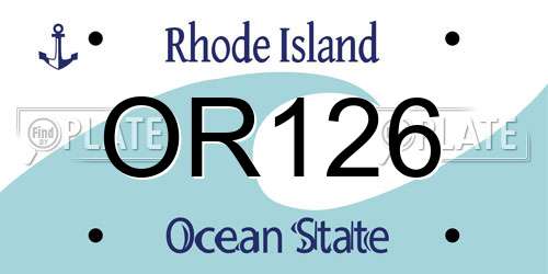 OR126 Rhode Island License Plate