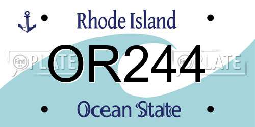 OR244 Rhode Island License Plate