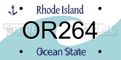 OR264 Rhode Island License Plate