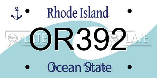 OR392 Rhode Island License Plate