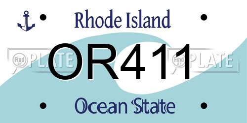 OR411 Rhode Island License Plate