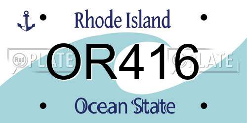 OR416 Rhode Island License Plate
