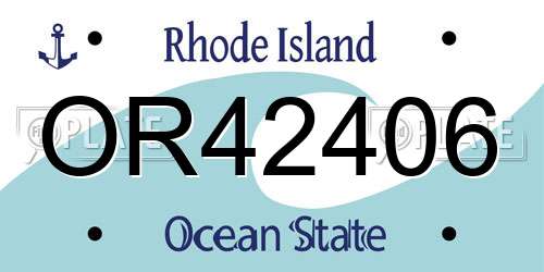 OR42406 Rhode Island License Plate