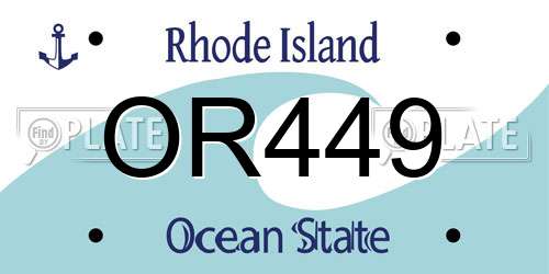 OR449 Rhode Island License Plate