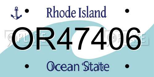 OR47406 Rhode Island License Plate