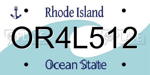 OR4L512 Rhode Island License Plate