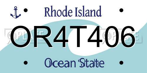 OR4T406 Rhode Island License Plate
