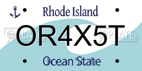 OR4X5T Rhode Island License Plate
