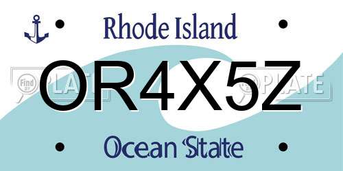 OR4X5Z Rhode Island License Plate