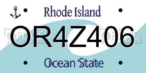 OR4Z406 Rhode Island License Plate