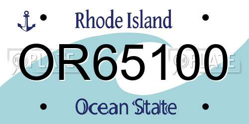 OR65100 Rhode Island License Plate