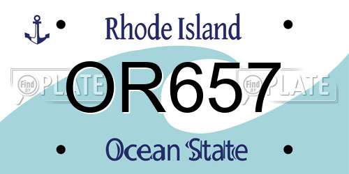 OR657 Rhode Island License Plate