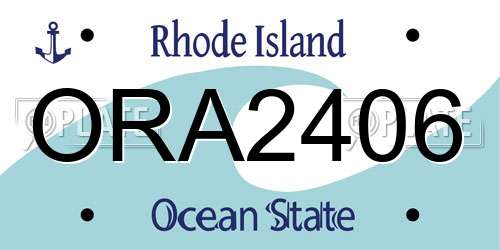 ORA2406 Rhode Island License Plate