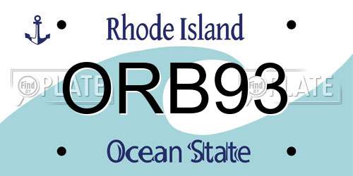 ORB93 Rhode Island License Plate