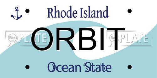 ORBIT Rhode Island License Plate