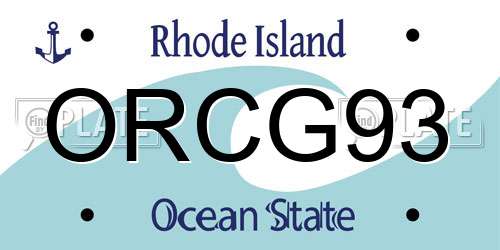 ORCG93 Rhode Island License Plate
