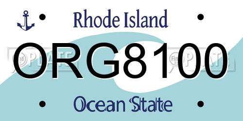 ORG8100 Rhode Island License Plate