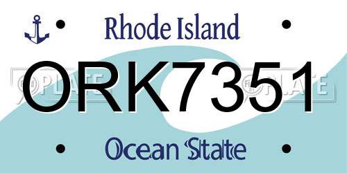 ORK7351 Rhode Island License Plate